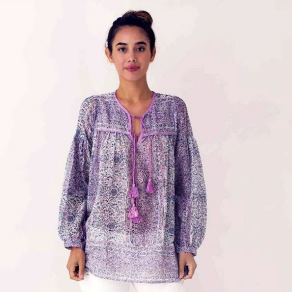 NWT Blue Boheme Cotton Indian style shirt